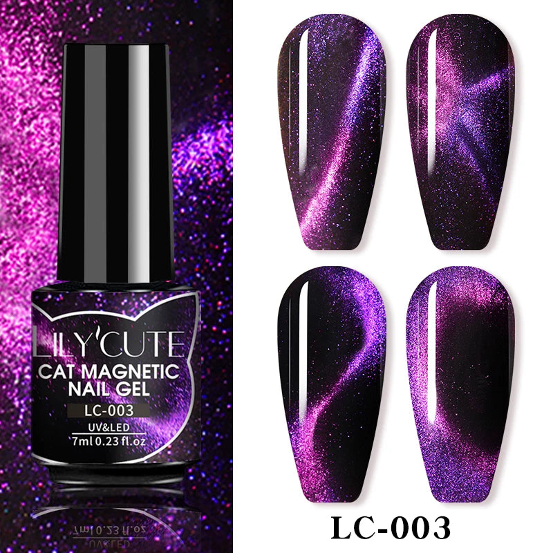 LILYCUTE 7ml 9D chat magnétique Gel vernis à ongles aimant irisé Semi Permanent tremper UV LED manucure pour Nail Art Gel vernis