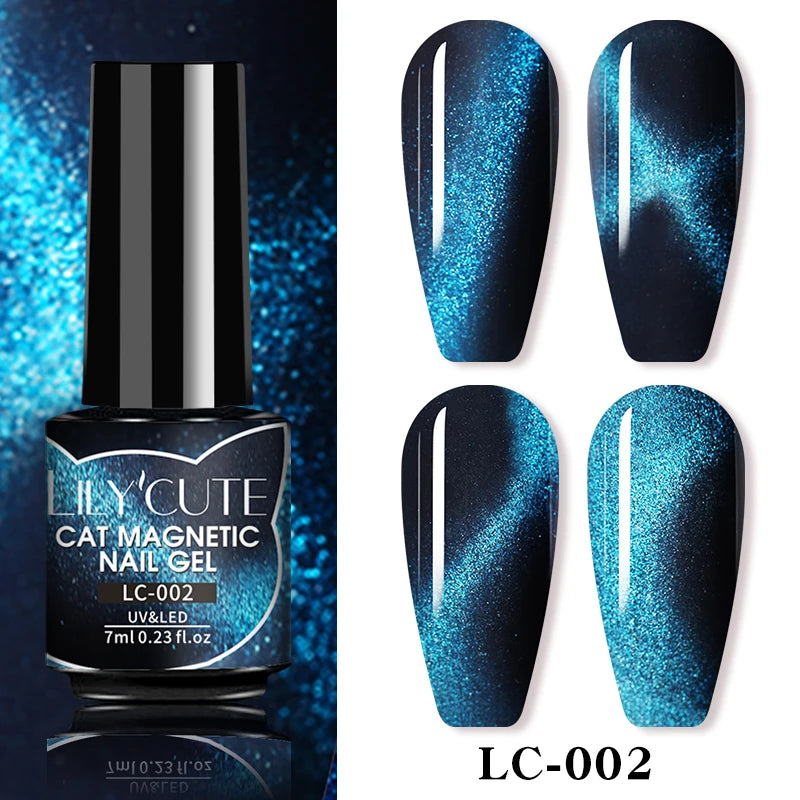 LILYCUTE 7ml 9D chat magnétique Gel vernis à ongles aimant irisé Semi Permanent tremper UV LED manucure pour Nail Art Gel vernis