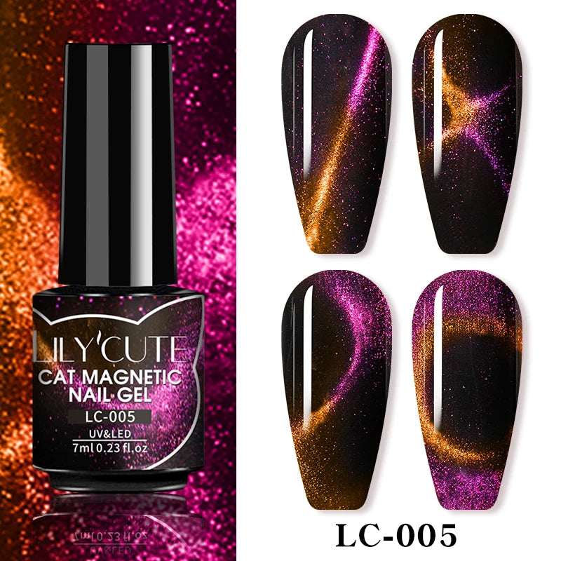 LILYCUTE 7ml 9D chat magnétique Gel vernis à ongles aimant irisé Semi Permanent tremper UV LED manucure pour Nail Art Gel vernis