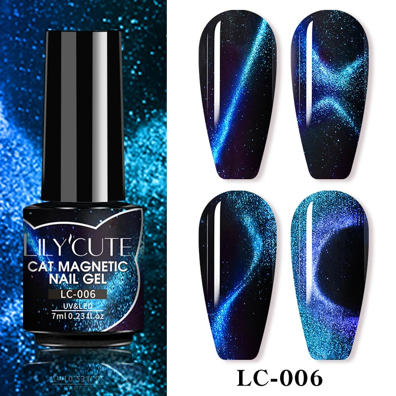 LILYCUTE 7ml 9D chat magnétique Gel vernis à ongles aimant irisé Semi Permanent tremper UV LED manucure pour Nail Art Gel vernis