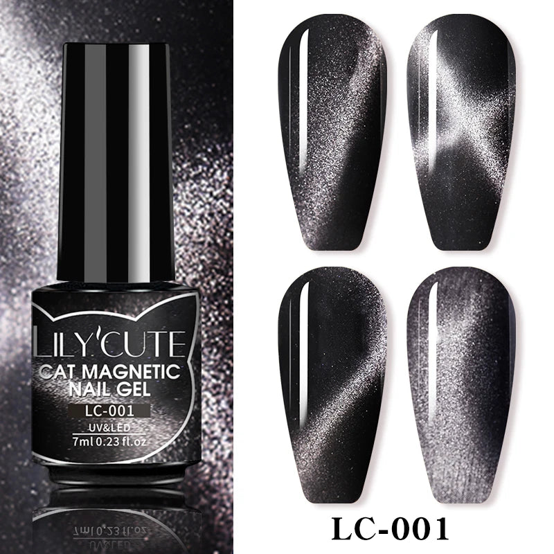 LILYCUTE 7ml 9D chat magnétique Gel vernis à ongles aimant irisé Semi Permanent tremper UV LED manucure pour Nail Art Gel vernis