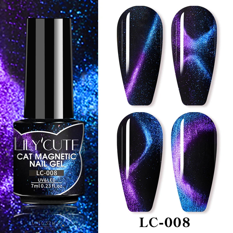 LILYCUTE 7ml 9D chat magnétique Gel vernis à ongles aimant irisé Semi Permanent tremper UV LED manucure pour Nail Art Gel vernis