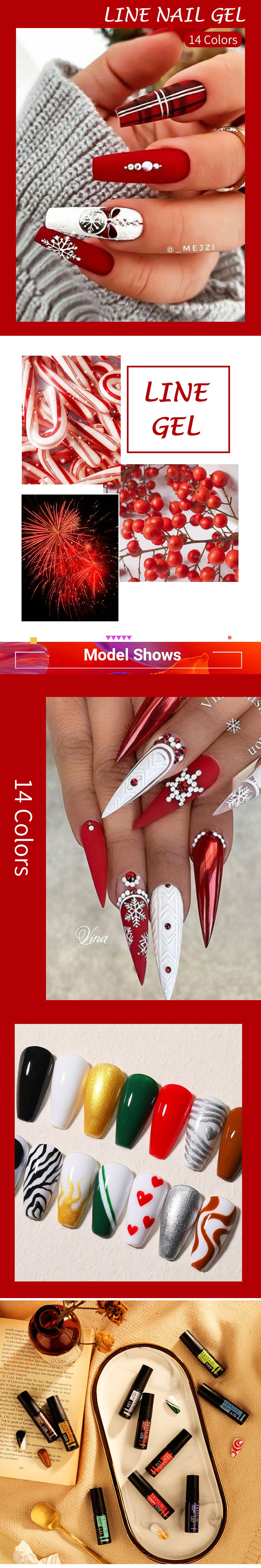 LILYCUTE 5ml blanc noir Liner Gel vernis à ongles coloré français peinture rayure Semi Permanent dessin Nail Art UV Gel vernis