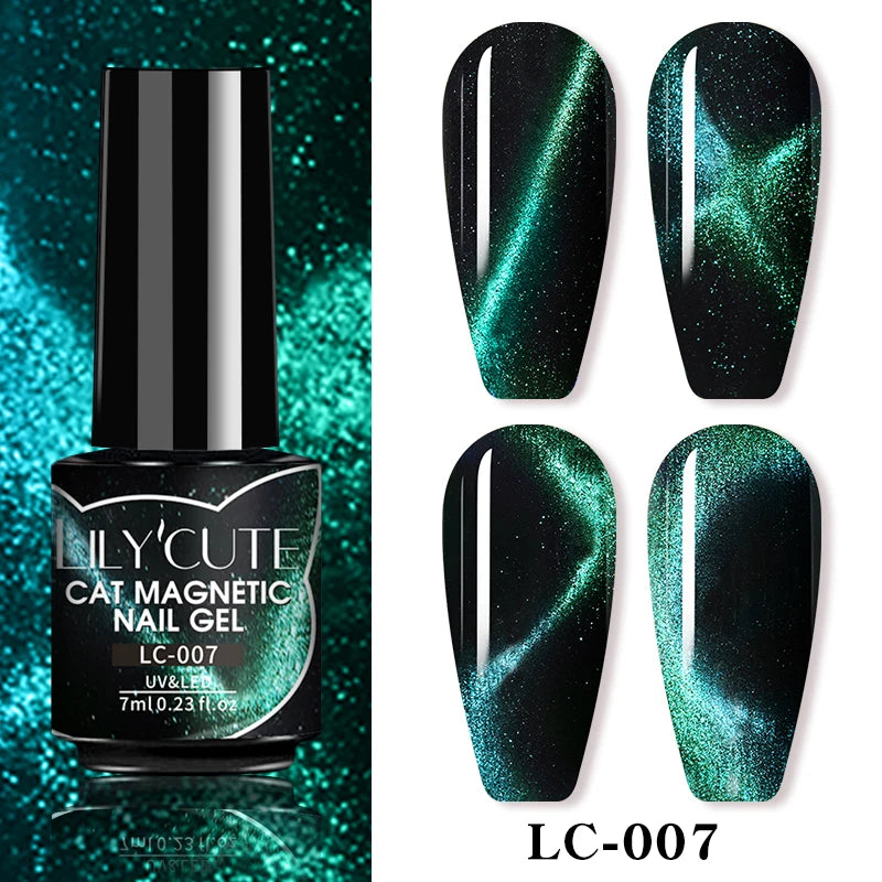 LILYCUTE 7ml 9D chat magnétique Gel vernis à ongles aimant irisé Semi Permanent tremper UV LED manucure pour Nail Art Gel vernis