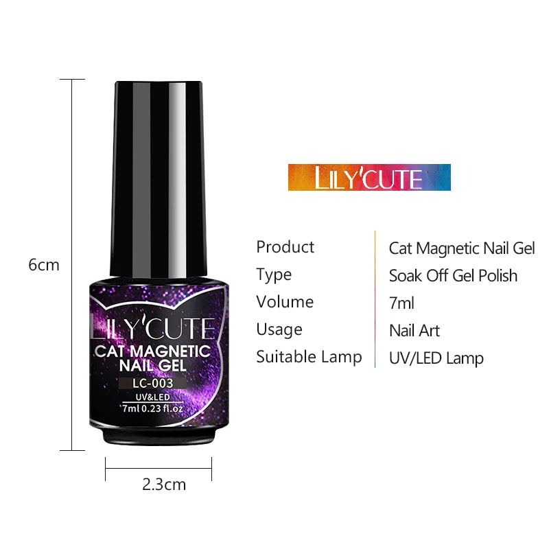 LILYCUTE 7ml 9D chat magnétique Gel vernis à ongles aimant irisé Semi Permanent tremper UV LED manucure pour Nail Art Gel vernis