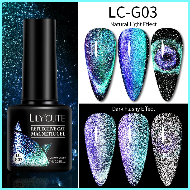 LILYCUTE 7ml 9D chat magnétique Gel vernis à ongles aimant irisé Semi Permanent tremper UV LED manucure pour Nail Art Gel vernis