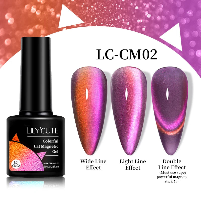 LILYCUTE 7ml 9D chat magnétique Gel vernis à ongles aimant irisé Semi Permanent tremper UV LED manucure pour Nail Art Gel vernis