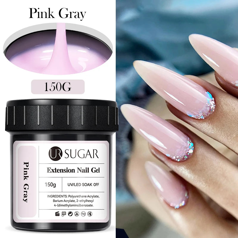 UR SUGAR 150g Gel de gelée Gel d'extension d'ongle blanc laiteux nu rose Construction rapide UV ongles Gels durs Gel de Construction auto-nivelant