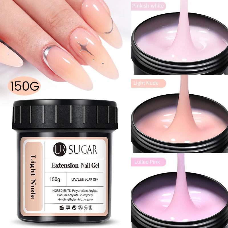 UR SUGAR 150g Gel de gelée Gel d'extension d'ongle blanc laiteux nu rose Construction rapide UV ongles Gels durs Gel de Construction auto-nivelant