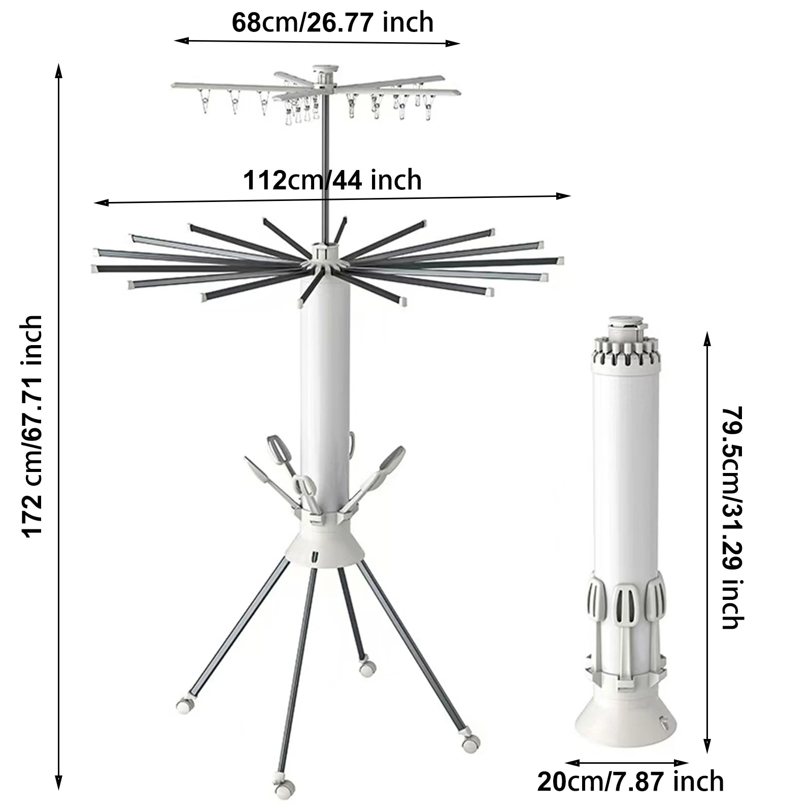 Sèche-linge pliable sur pied Pieuvre T1