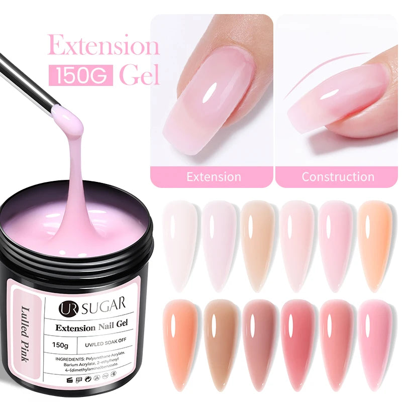 UR SUGAR 150g Gel de gelée Gel d'extension d'ongle blanc laiteux nu rose Construction rapide UV ongles Gels durs Gel de Construction auto-nivelant