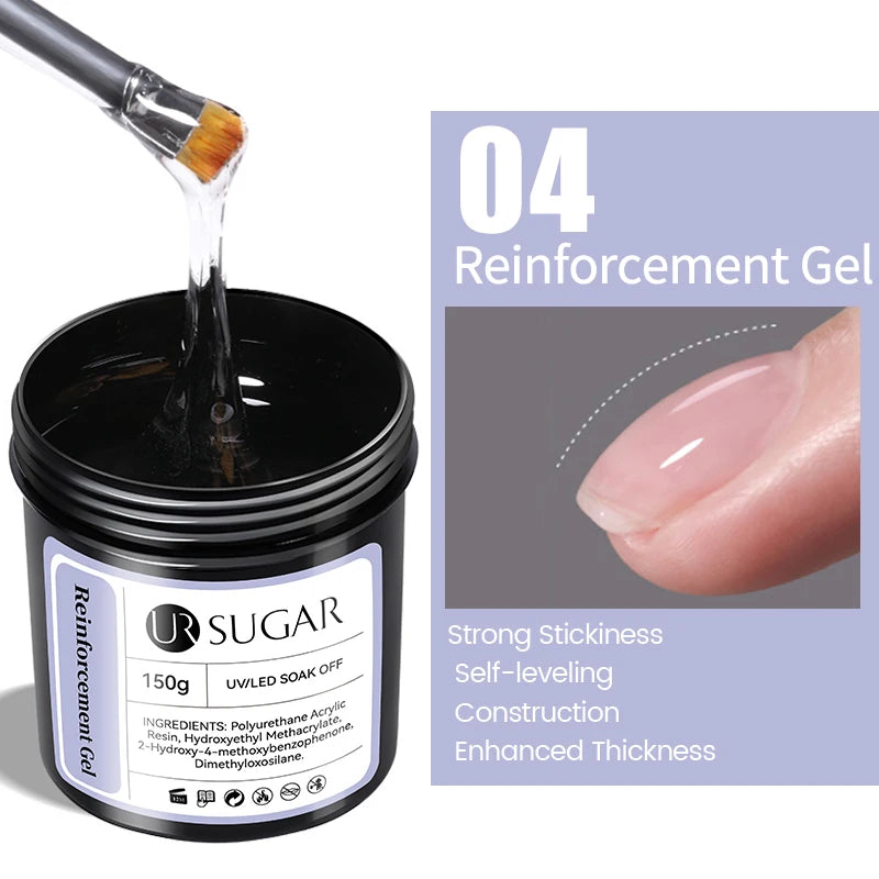 UR SUGAR 150g Gel de gelée Gel d'extension d'ongle blanc laiteux nu rose Construction rapide UV ongles Gels durs Gel de Construction auto-nivelant