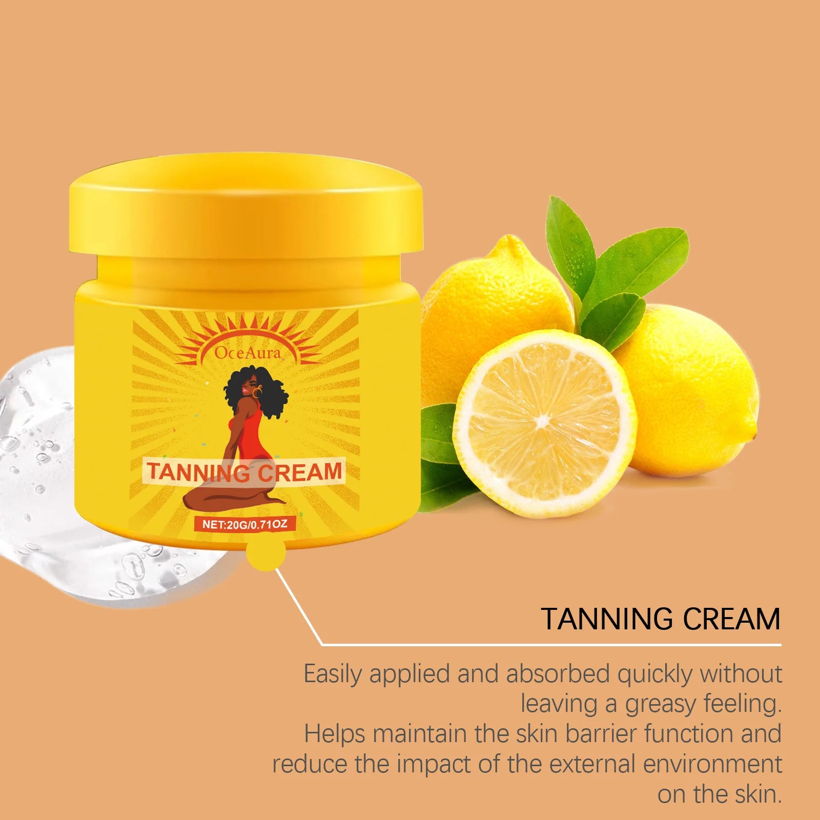 Crème autobronzante pour la peau, sans soleil, pour le visage et le corps, bronzant à lueur naturelle, facile à utiliser, Gel hydratant bronzant pour l'été