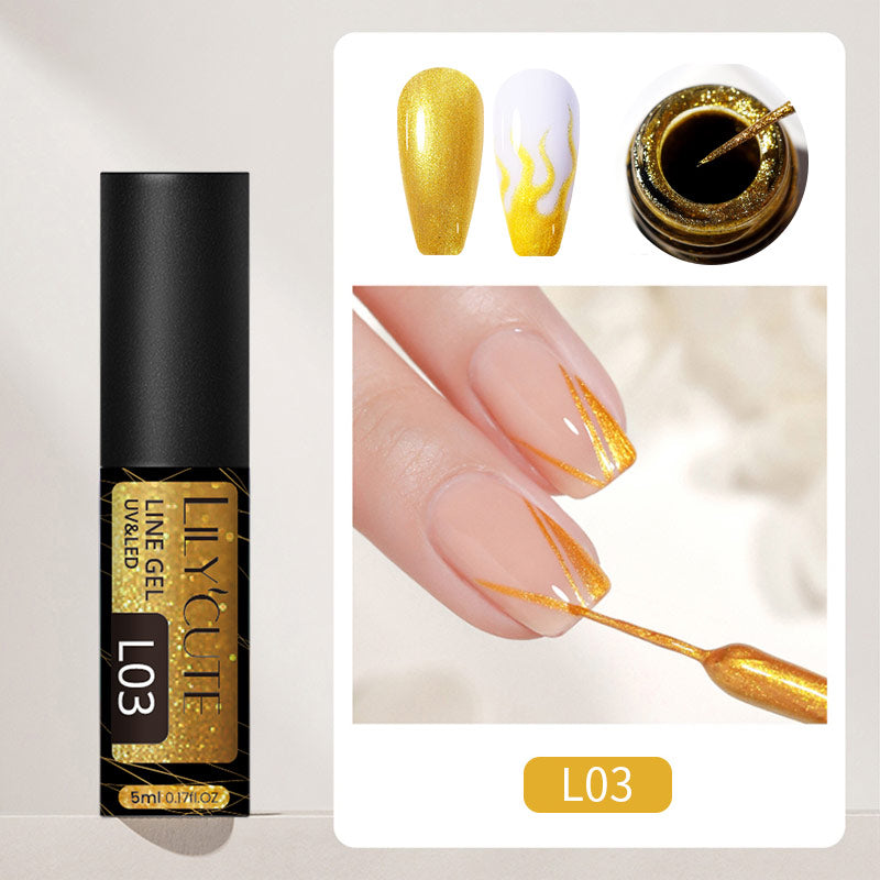 LILYCUTE 5ml blanc noir Liner Gel vernis à ongles coloré français peinture rayure Semi Permanent dessin Nail Art UV Gel vernis