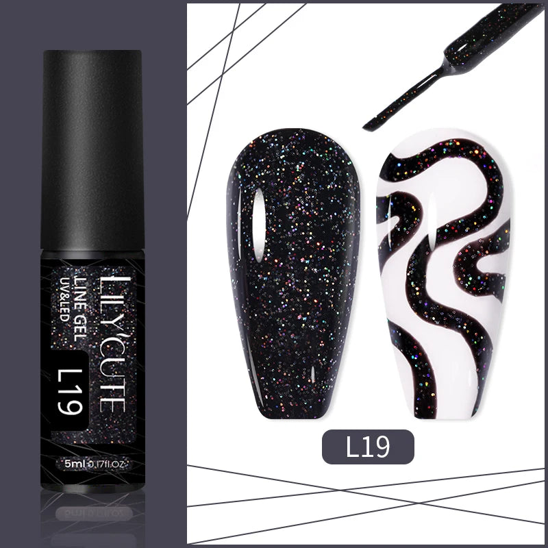 LILYCUTE 5ml blanc noir Liner Gel vernis à ongles coloré français peinture rayure Semi Permanent dessin Nail Art UV Gel vernis
