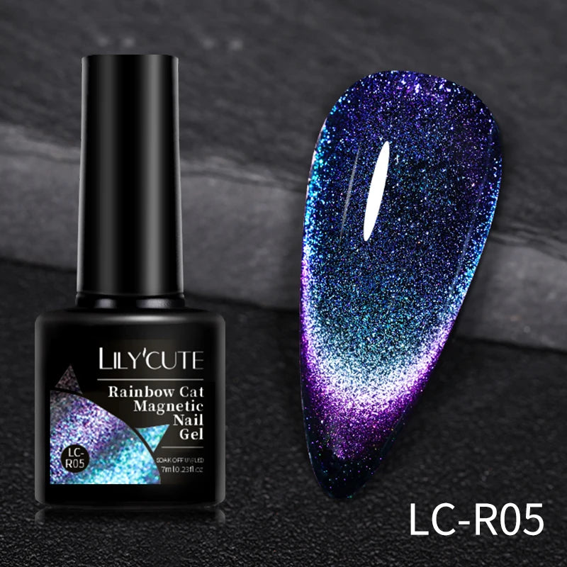 LILYCUTE 7ml 9D chat magnétique Gel vernis à ongles aimant irisé Semi Permanent tremper UV LED manucure pour Nail Art Gel vernis