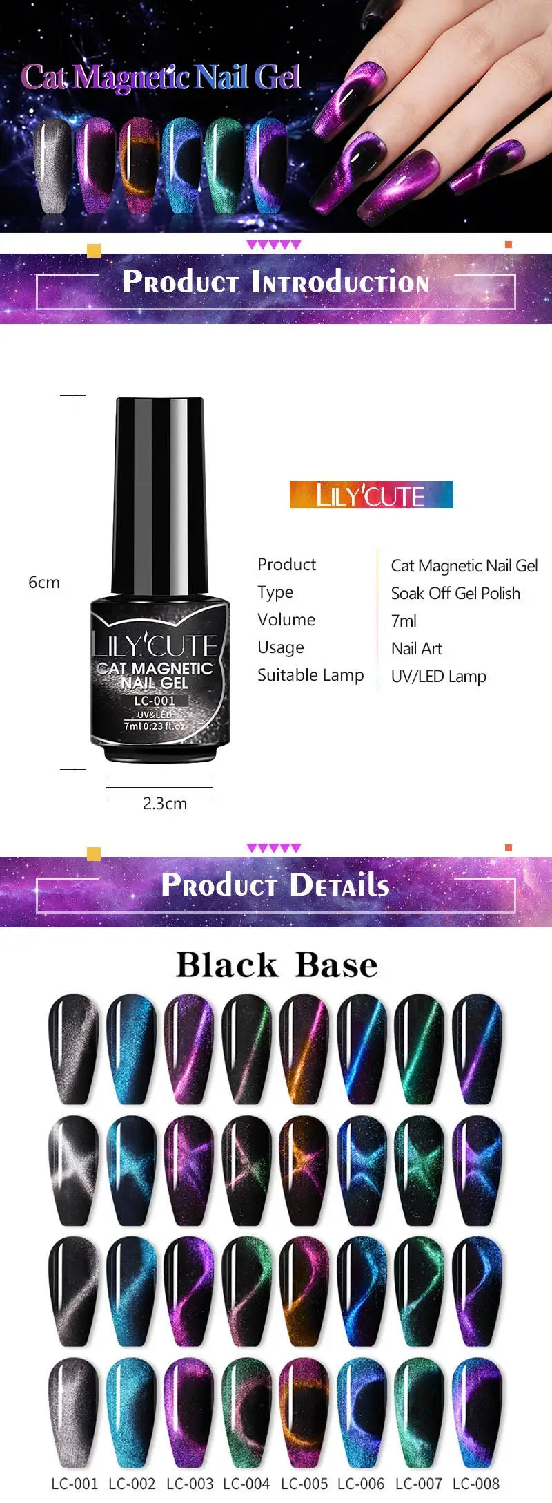 LILYCUTE 7ml 9D chat magnétique Gel vernis à ongles aimant irisé Semi Permanent tremper UV LED manucure pour Nail Art Gel vernis