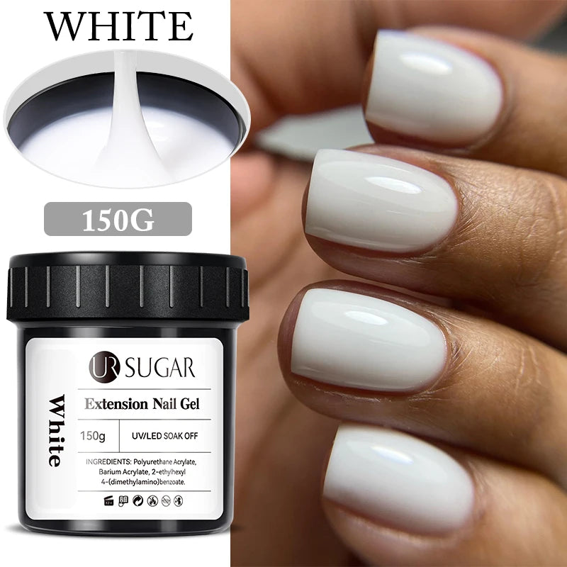 UR SUGAR 150g Gel de gelée Gel d'extension d'ongle blanc laiteux nu rose Construction rapide UV ongles Gels durs Gel de Construction auto-nivelant
