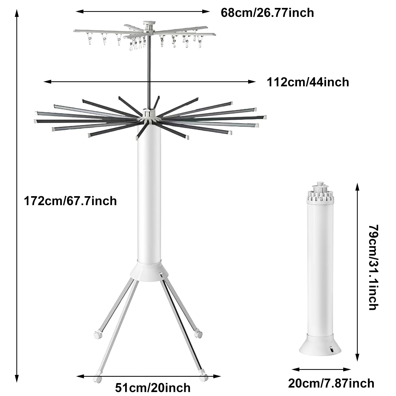 Sèche-linge pliable sur pied Pieuvre T1