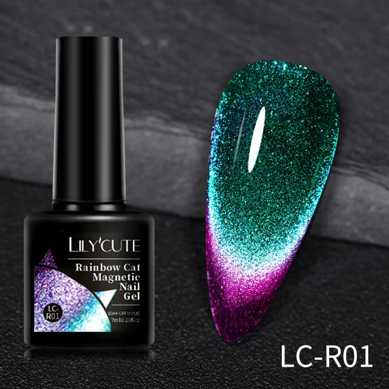 LILYCUTE 7ml 9D chat magnétique Gel vernis à ongles aimant irisé Semi Permanent tremper UV LED manucure pour Nail Art Gel vernis