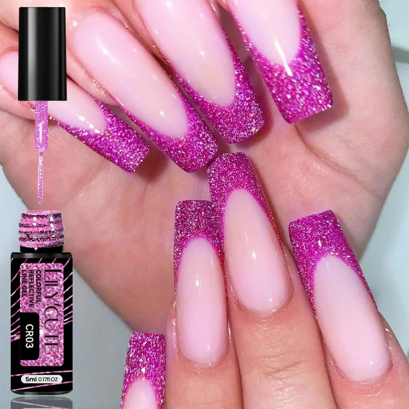 LILYCUTE 5ml blanc noir Liner Gel vernis à ongles coloré français peinture rayure Semi Permanent dessin Nail Art UV Gel vernis