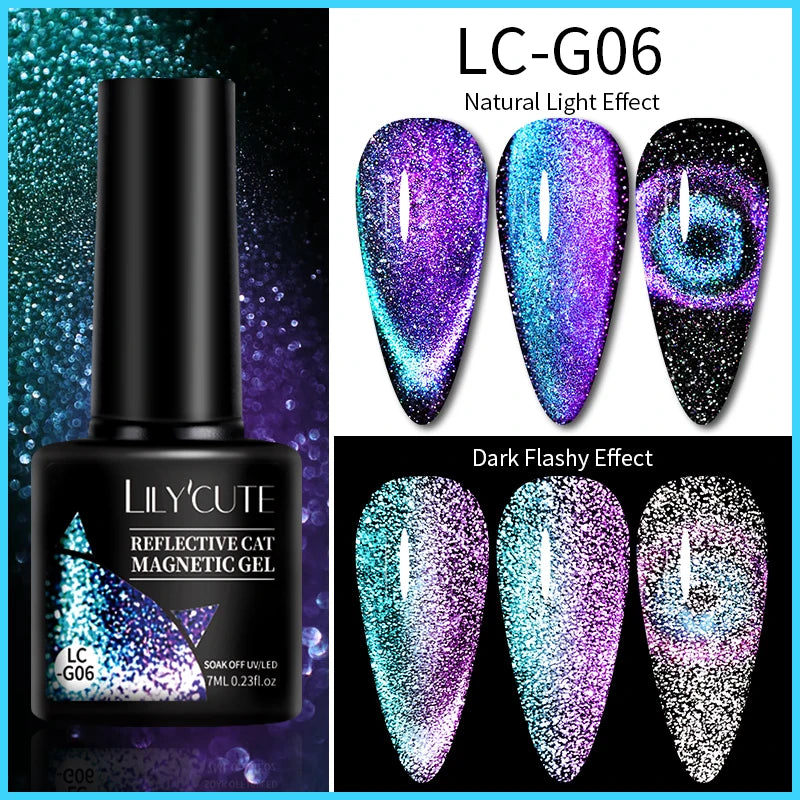 LILYCUTE 7ml 9D chat magnétique Gel vernis à ongles aimant irisé Semi Permanent tremper UV LED manucure pour Nail Art Gel vernis