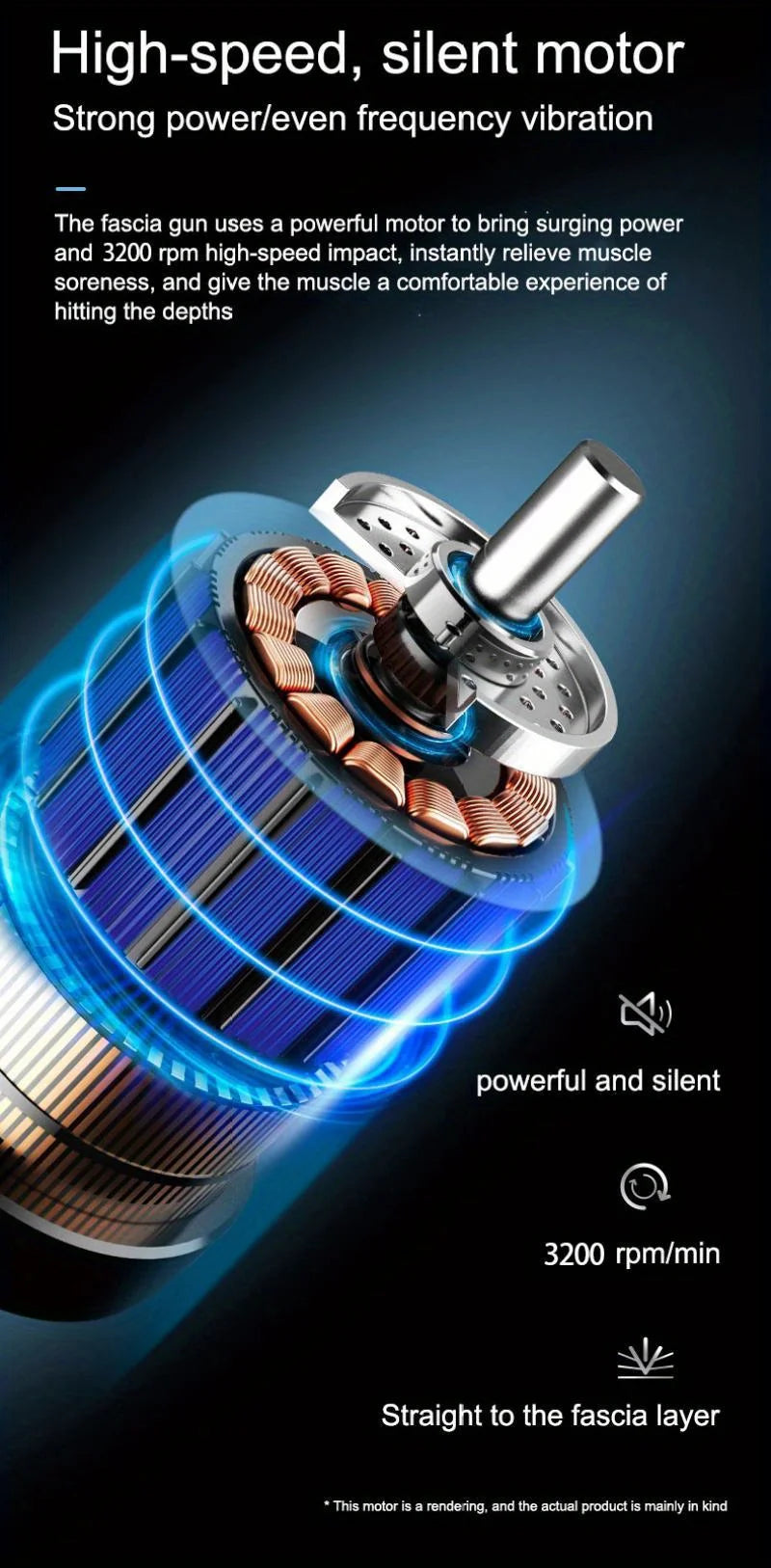 Pistolet de Massage Portable à vibrations pour Fascia, pour le corps, le cou, le dos,