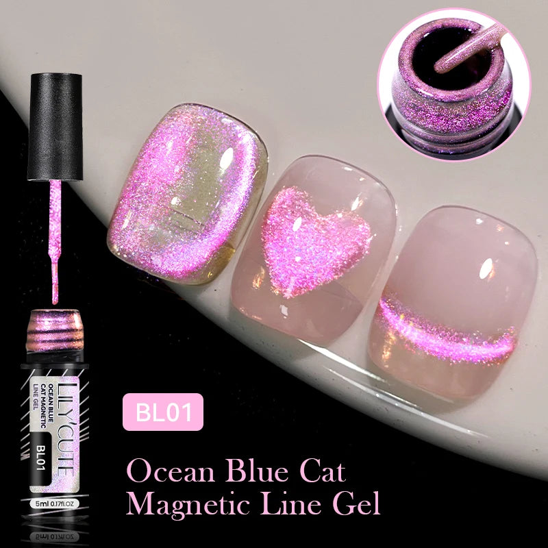 LILYCUTE 7ml 9D chat magnétique Gel vernis à ongles aimant irisé Semi Permanent tremper UV LED manucure pour Nail Art Gel vernis