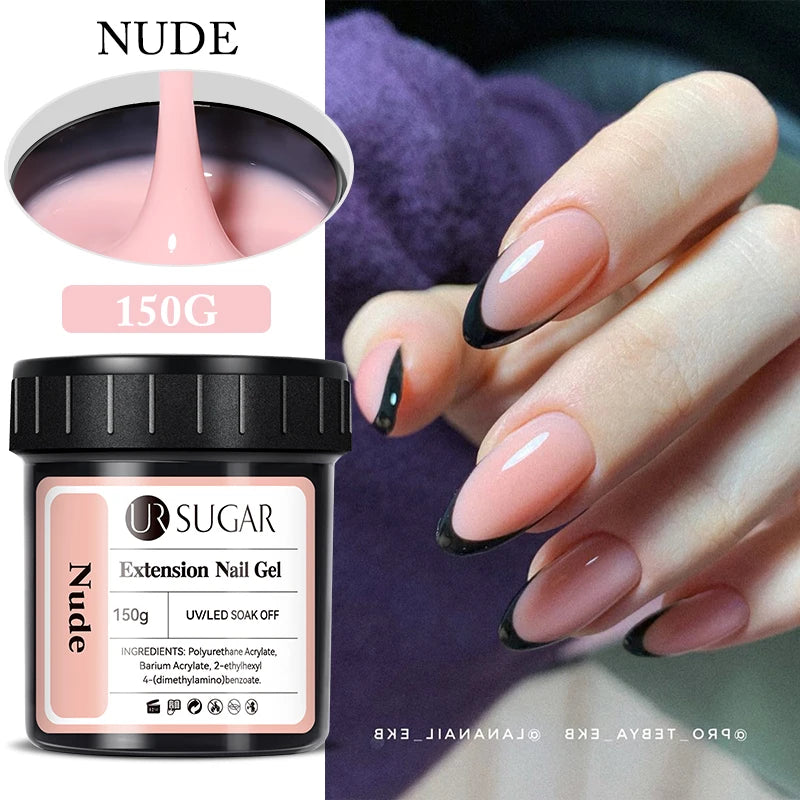 UR SUGAR 150g Gel de gelée Gel d'extension d'ongle blanc laiteux nu rose Construction rapide UV ongles Gels durs Gel de Construction auto-nivelant