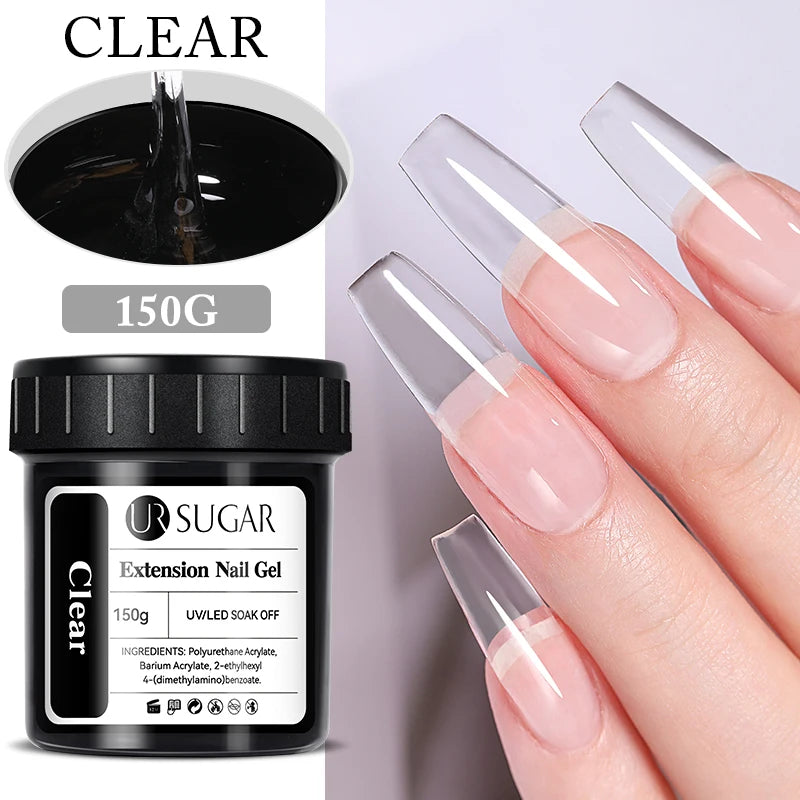 UR SUGAR 150g Gel de gelée Gel d'extension d'ongle blanc laiteux nu rose Construction rapide UV ongles Gels durs Gel de Construction auto-nivelant