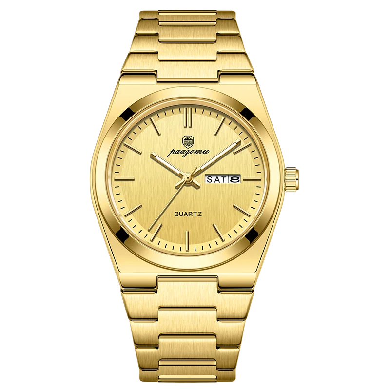 PENGAGAR luxe Quartz homme montre-bracelet Sport hommes montres étanche lumineux Date semaine acier inoxydable montre pour hommes mâle Reloj + boîte