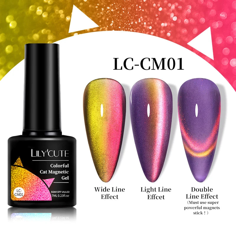 LILYCUTE 7ml 9D chat magnétique Gel vernis à ongles aimant irisé Semi Permanent tremper UV LED manucure pour Nail Art Gel vernis