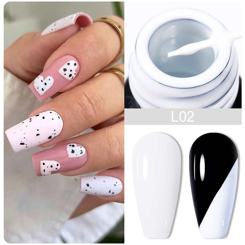 LILYCUTE 5ml blanc noir Liner Gel vernis à ongles coloré français peinture rayure Semi Permanent dessin Nail Art UV Gel vernis