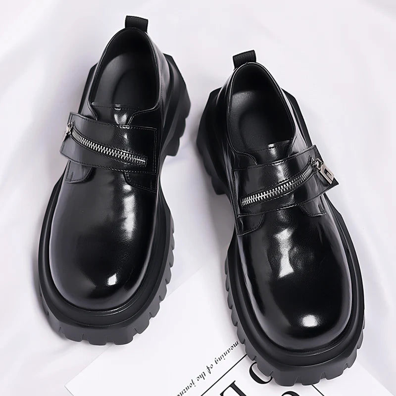 Chaussures pour hommes avec semelle épaisse augmentant la hauteur à la mode en plein air chaussures formelles décontractées et d'affaires chaussures pour adultes tendance minimaliste