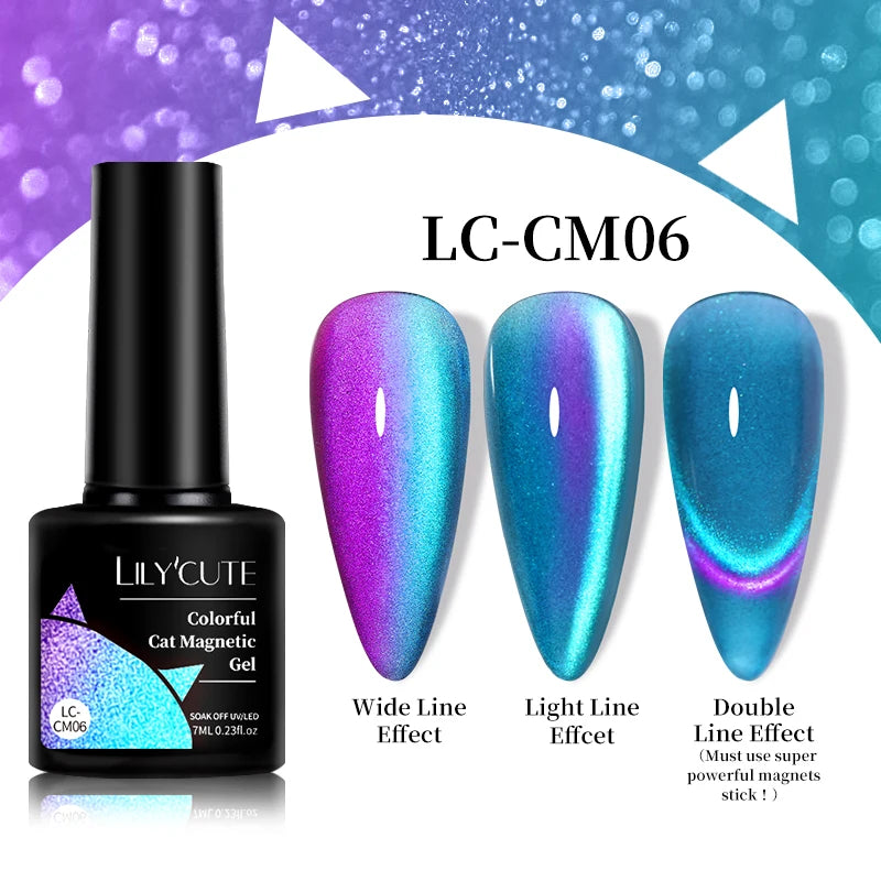 LILYCUTE 7ml 9D chat magnétique Gel vernis à ongles aimant irisé Semi Permanent tremper UV LED manucure pour Nail Art Gel vernis