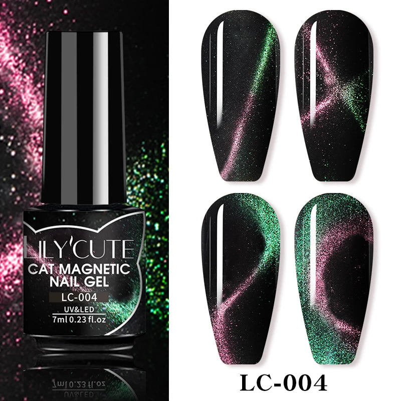 LILYCUTE 7ml 9D chat magnétique Gel vernis à ongles aimant irisé Semi Permanent tremper UV LED manucure pour Nail Art Gel vernis
