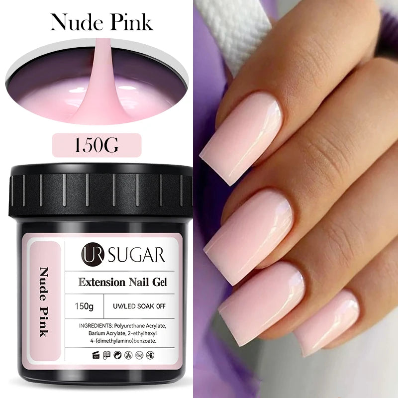 UR SUGAR 150g Gel de gelée Gel d'extension d'ongle blanc laiteux nu rose Construction rapide UV ongles Gels durs Gel de Construction auto-nivelant