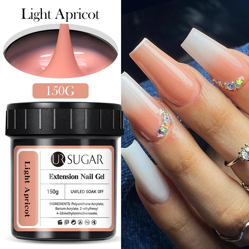 UR SUGAR 150g Gel de gelée Gel d'extension d'ongle blanc laiteux nu rose Construction rapide UV ongles Gels durs Gel de Construction auto-nivelant