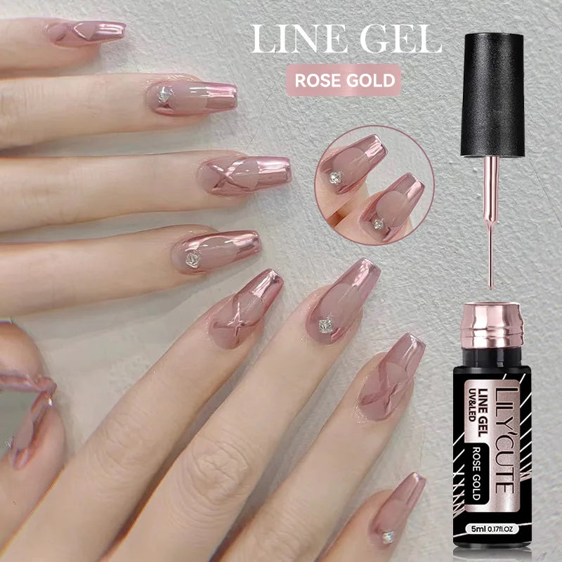LILYCUTE 5ml blanc noir Liner Gel vernis à ongles coloré français peinture rayure Semi Permanent dessin Nail Art UV Gel vernis