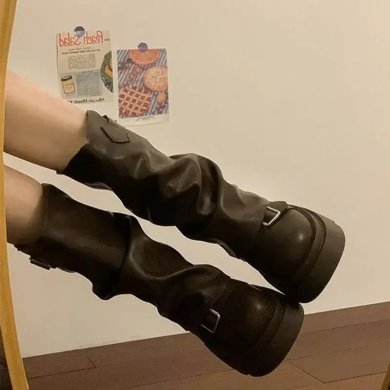 Chaussures pour femmes mi-mollet bottes pour femmes