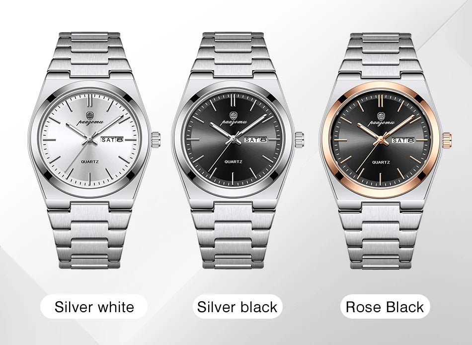 PENGAGAR luxe Quartz homme montre-bracelet Sport hommes montres étanche lumineux Date semaine acier inoxydable montre pour hommes mâle Reloj + boîte