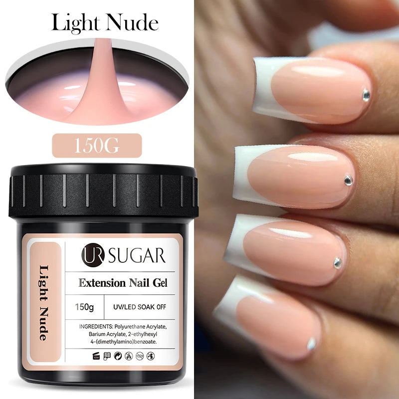 UR SUGAR 150g Gel de gelée Gel d'extension d'ongle blanc laiteux nu rose Construction rapide UV ongles Gels durs Gel de Construction auto-nivelant