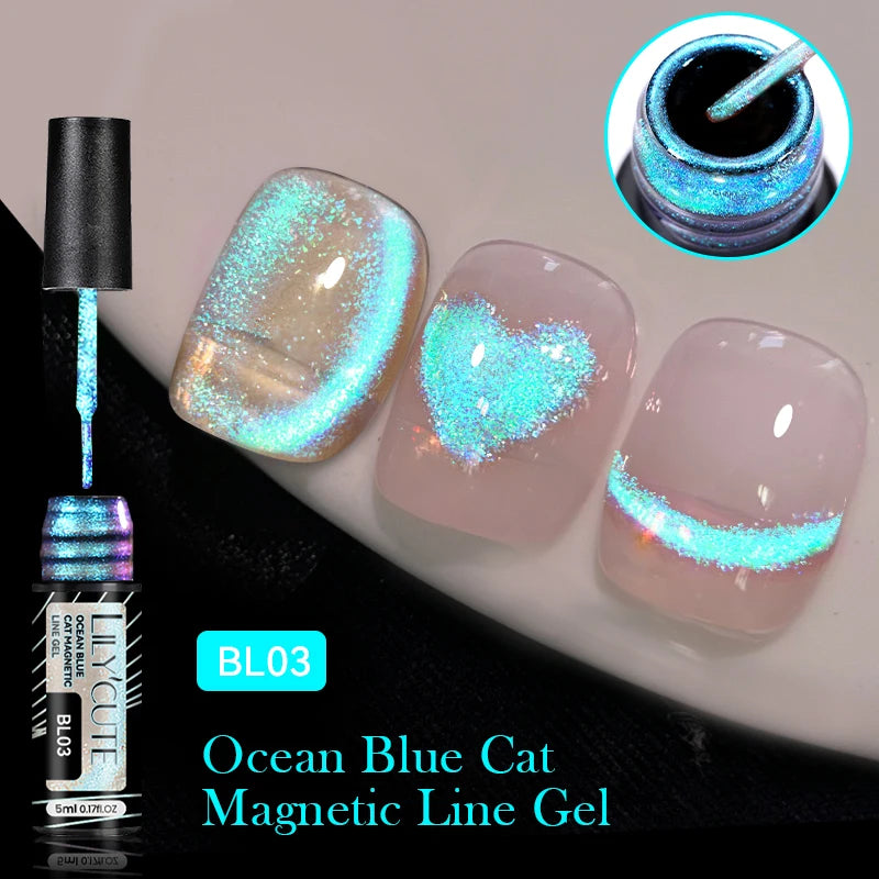 LILYCUTE 7ml 9D chat magnétique Gel vernis à ongles aimant irisé Semi Permanent tremper UV LED manucure pour Nail Art Gel vernis