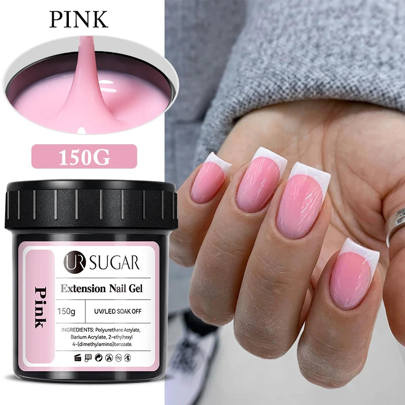 UR SUGAR 150g Gel de gelée Gel d'extension d'ongle blanc laiteux nu rose Construction rapide UV ongles Gels durs Gel de Construction auto-nivelant