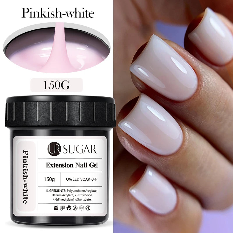UR SUGAR 150g Gel de gelée Gel d'extension d'ongle blanc laiteux nu rose Construction rapide UV ongles Gels durs Gel de Construction auto-nivelant