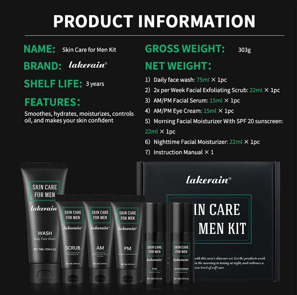 Kit de soins de la peau pour hommes